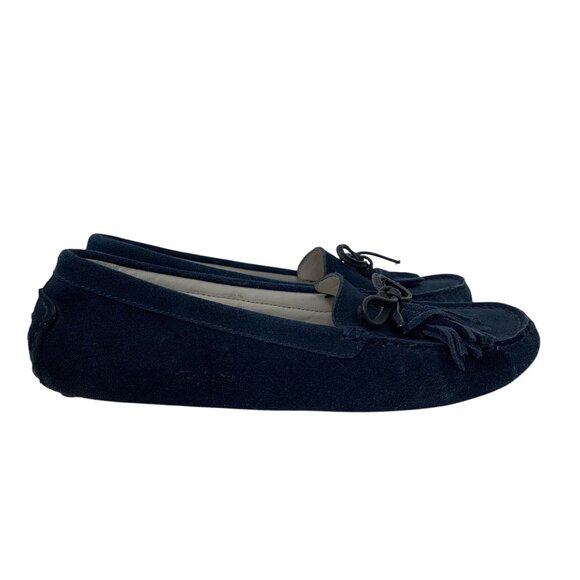 Patricia Green Blue Suede Tasseled Driving Moccasins Size 8 - Picture 2 of 10
